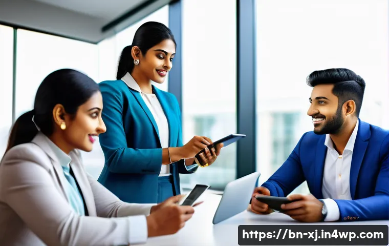 고객 세그먼트의 라이프 사이클 관리하기 - A professional Bengali business consultant engaging warmly with a diverse group of new customers in ...