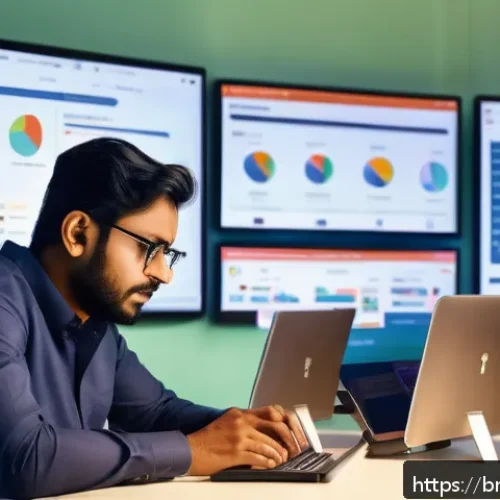 Home 17 세그먼트 분석의 가치와 커뮤니케이션 전략 - A vibrant digital marketing workspace scene featuring a Bengali entrepreneur analyzing customer segm...