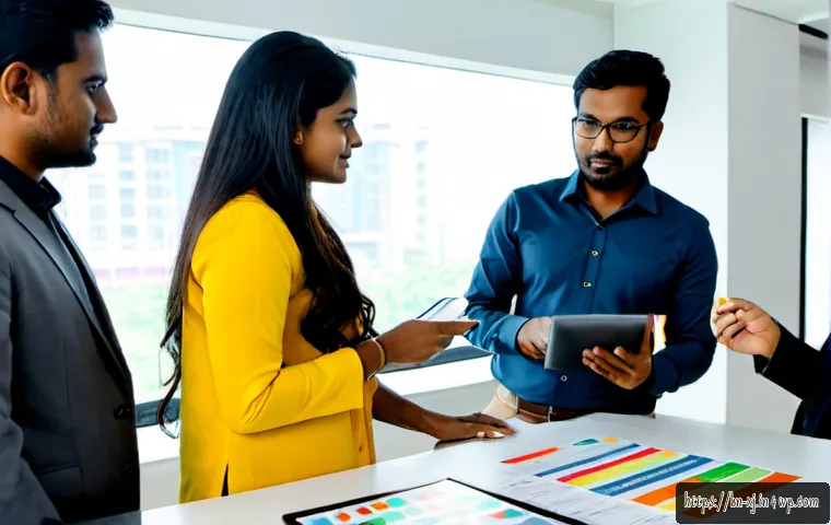 Home 17 B2B에서 효과적인 사용자 세그먼트 전략 - Photorealistic B2B strategy meeting in a modern Dhaka office, diverse Bangladeshi business team gath...